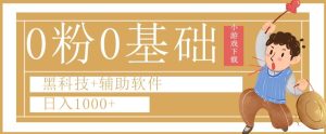 0粉0基础快手小游戏下载日入1000+黑科技+辅助软件【揭秘】-搞薯条网