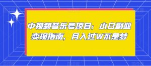 中视频音乐号项目:小白副业变现指南,月入过W不是梦【揭秘】-搞薯条网