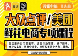 大众点评/美团鲜花电商专项课程，操作简单、维护成本低、客单价适中，点评和美团业务合并展示-搞薯条网