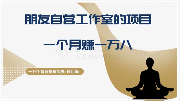 十万个富翁修炼宝典之16.朋友自营工作室的项目，一个月赚一万八 - 搞薯条网-搞薯条网