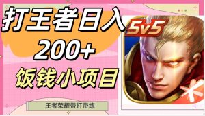 打王者日入200+，饭钱小项目，王者荣耀带打带练-搞薯条网