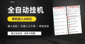 懒人挂机养老项目,全自动挂机无需人工看管,单机收入200元,可批量-搞薯条网