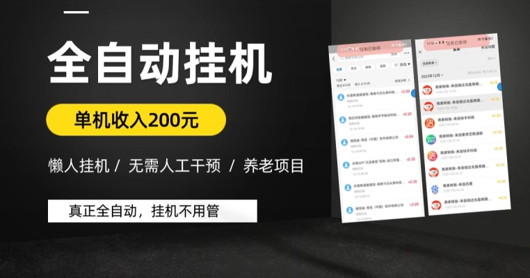 懒人挂机养老项目，全自动挂机无需人工看管，单机收入200元，可批量 - 搞薯条网-搞薯条网