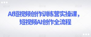 AI短视频创作训练营实操课,短视频AI创作全流程-搞薯条网