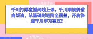 千川打爆直播间线上课,千川顺烧刺激自然流,从基础到进阶全覆盖,开启快速干川学习模式!-搞薯条网