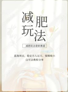 减肥流量主新玩法,轻松月入1W,可矩阵操作收入翻倍-搞薯条网