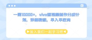 一周10000+,vivo短视频创作分成计划,详细教程,早入早吃肉-搞薯条网