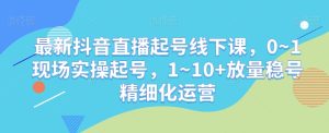最新抖音直播起号线下课,0~1现场实操起号,1~10+放量稳号精细化运营-搞薯条网