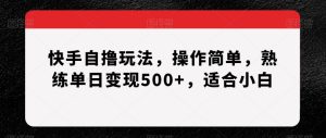 快手自撸玩法,操作简单,熟练单日变现500+,适合小白【揭秘】-搞薯条网