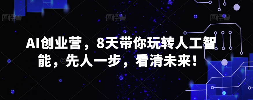 AI创业营，8天带你玩转人工智能，先人一步，看清未来！-森森项目库