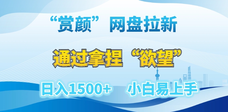 “赏颜”网盘拉新赛道，通过拿捏“欲望”日入1500+，小白易上手【揭秘】 - 搞薯条网-搞薯条网