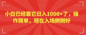小白已经靠它日入1000+了,操作简单,现在入场刚刚好【揭秘】-搞薯条网
