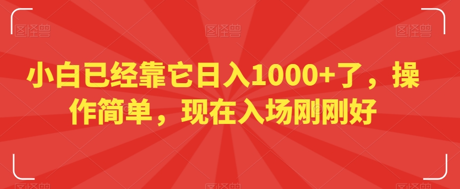 小白已经靠它日入1000+了，操作简单，现在入场刚刚好【揭秘】 - 搞薯条网-搞薯条网