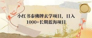 小红书泰佛牌玄学项目,日入1000+,打破传统,长期蓝海项目-搞薯条网
