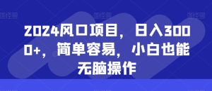 2024风口项目,日入3000+,简单容易,小白也能无脑操作-搞薯条网