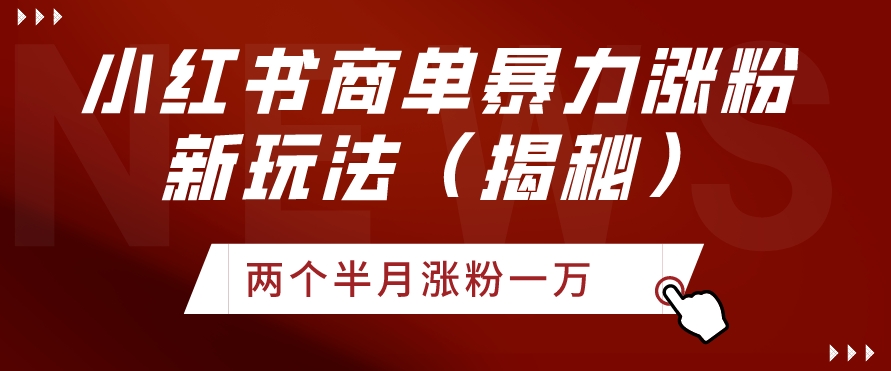 小红书商单暴力涨粉新玩法两个半月涨粉一万（揭秘） - 搞薯条网-搞薯条网