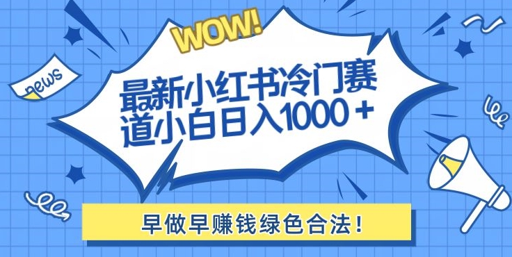 最新小红书冷门赛道日入1000+一部手机小白轻松 - 搞薯条网-搞薯条网