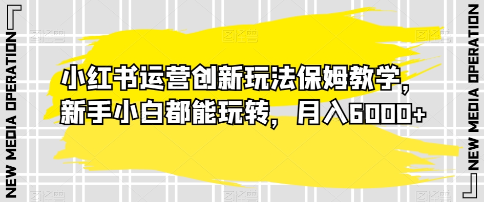 小红书运营创新玩法保姆教学，新手小白都能玩转，月入6000+【揭秘】 - 搞薯条网-搞薯条网