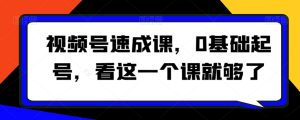 视频号速成课,0基础起号,看这一个课就够了-搞薯条网