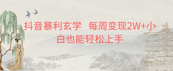 抖音暴利玄学，每周变现2W+小白也能轻松上手 - 搞薯条网-搞薯条网