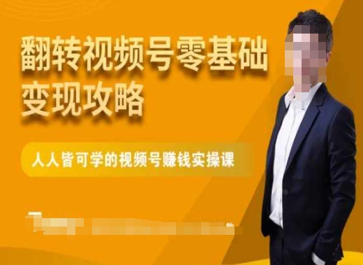 微信视频号零基础变现攻略，人人皆可学的视频号赚钱实操课 - 搞薯条网-搞薯条网