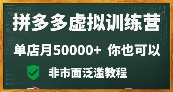 拼多多虚拟电商训练营月入30000+你也行，暴利稳定长久，副业首选 - 搞薯条网-搞薯条网
