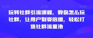 玩转社群引流课程，教你怎么玩社群，让用户裂变倍增，轻松打造社群流量池-搞薯条网