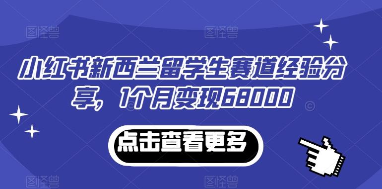 小红书新西兰留学生赛道经验分享，1个月变现68000【揭秘】 - 搞薯条网-搞薯条网