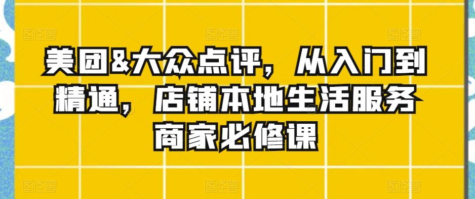 美团&大众点评，从入门到精通，店铺本地生活服务商家必修课 - 搞薯条网-搞薯条网