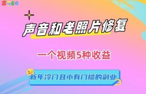 声音和老照片修复,一个视频5种收益,新年冷门且小有门槛的副业【揭秘】-搞薯条网