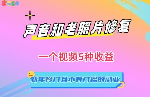 声音和老照片修复，一个视频5种收益，新年冷门且小有门槛的副业【揭秘】 - 搞薯条网-搞薯条网