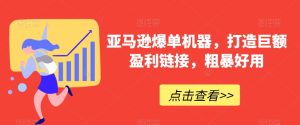 亚马逊爆单机器,打造巨额盈利链接,粗暴好用-搞薯条网