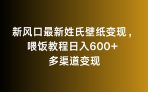 新风口最新姓氏壁纸变现，喂饭教程日入600+【揭秘】 - 搞薯条网-搞薯条网