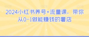 2024小红书养号+流量课,带你从0-1做能赚钱的薯店-搞薯条网