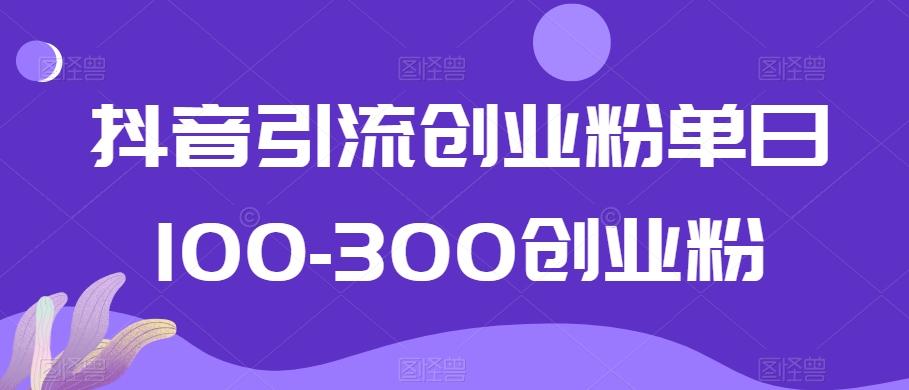 抖音引流创业粉单日100-300创业粉【揭秘】-森森项目库