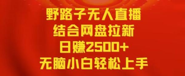 野路子无人直播结合网盘拉新，日赚2500+，小白无脑轻松上手【揭秘】 - 搞薯条网-搞薯条网