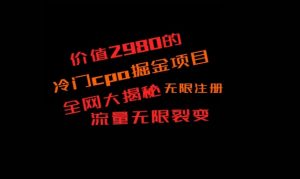 价值2980的CPA掘金项目大揭秘,号称当天收益200+,不见收益包赔双倍-搞薯条网