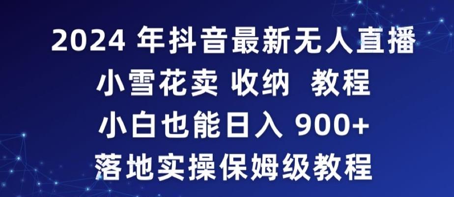 2024年抖音最新无人直播小雪花卖收纳教程，小白也能日入900+落地实操保姆级教程【揭秘】-森森项目库