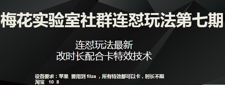 梅花实验室社群连怼玩法第七期，连怼玩法最新，改时长配合卡特效技术 - 搞薯条网-搞薯条网