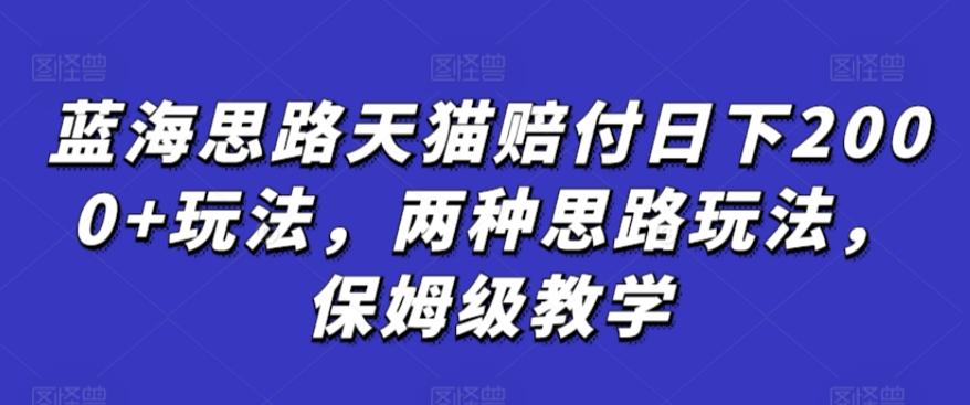 蓝海思路天猫赔付日下2000+玩法，两种思路玩法，保姆级教学【仅揭秘】 - 搞薯条网-搞薯条网