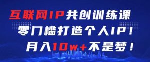 互联网IP共创训练课,零门槛零基础打造个人IP,月入10w+不是梦【揭秘】-搞薯条网