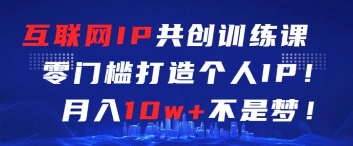 互联网IP共创训练课，零门槛零基础打造个人IP，月入10w+不是梦【揭秘】-森森项目库