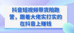 抖音短视频带货陪跑营,跟着大佬实打实的在抖音上赚钱-搞薯条网