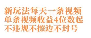 快手新玩法每天一条视频单条视频收益4位数起不违规不擦边不封号【揭秘】-搞薯条网