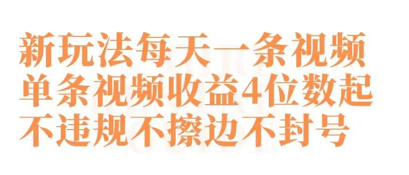快手新玩法每天一条视频单条视频收益4位数起不违规不擦边不封号【揭秘】 - 搞薯条网-搞薯条网
