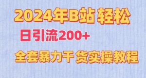 2024年B站轻松日引流200+的全套暴力干货实操教程【揭秘】-搞薯条网