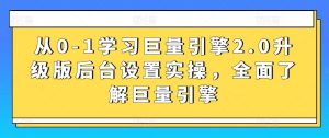 从0-1学习巨量引擎2.0升级版后台设置实操,全面了解巨量引擎-搞薯条网