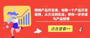 跨境产品开发课,每期一个产品开发案例,从方法到实战,带你一步步成为产品经理-搞薯条网