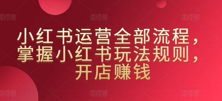 小红书运营全部流程，掌握小红书玩法规则，开店赚钱 - 搞薯条网-搞薯条网