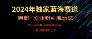 2024年独家蓝海赛道,成人用品单日卖货变现4W+,男粉+创业粉引流玩法,不愁搞不到流量【揭秘】-搞薯条网